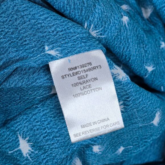 Daniel‎ Rainn Teal Sleeveless Crochet Chest & Back Top Dandelion Fluff XS NWT - Picture 5 of 7